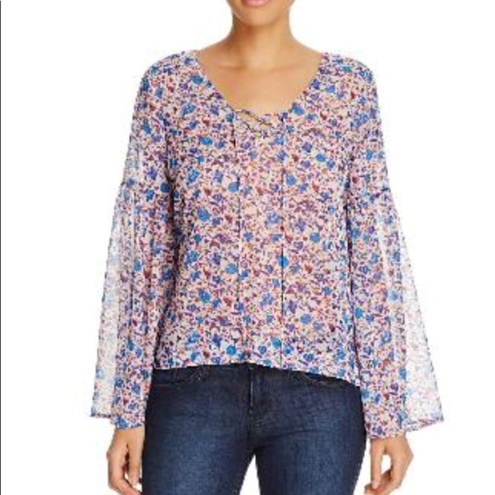 Sanctuary Lila Chiffon Tie-Up Blouse Medium